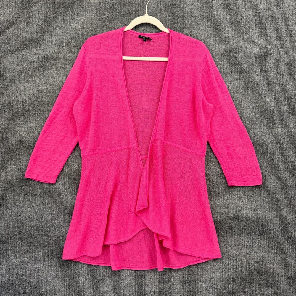 Eileen Fisher Linen Cardigan Sweater Womens S Pink Open Layering Lightweight
